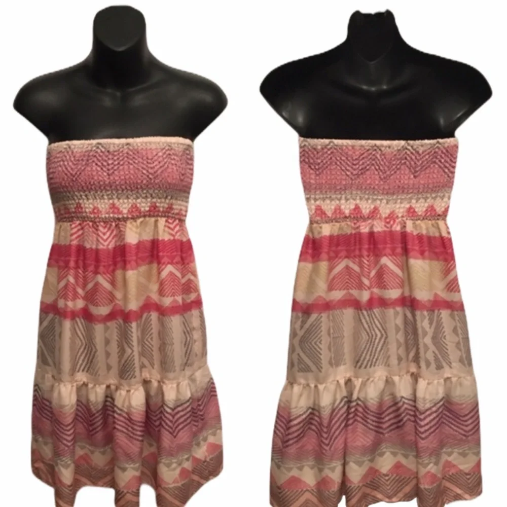 Pink Strapless Dress - Picture 1 of 3
